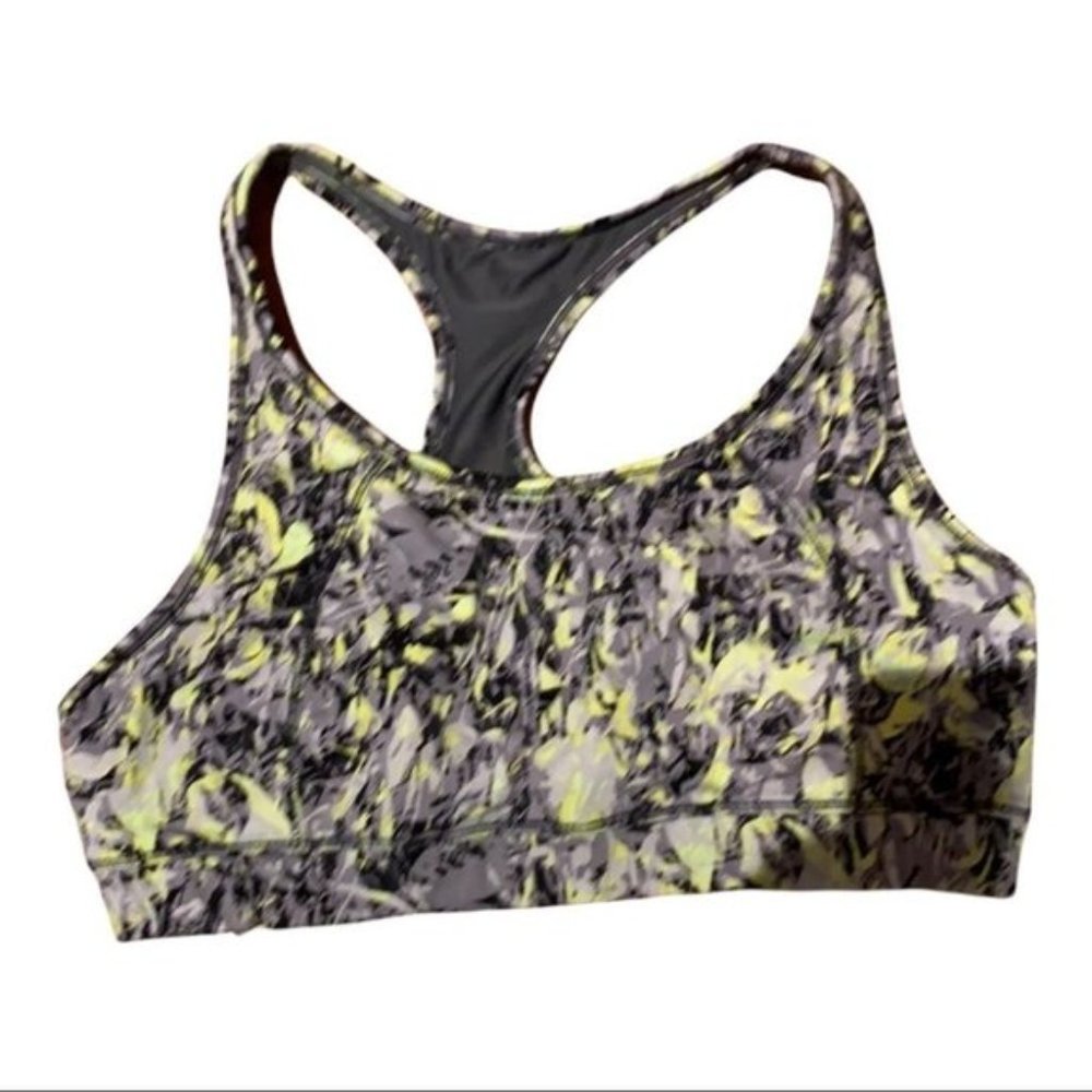 Calvin Klein yellow black and grey sports bra size Lg